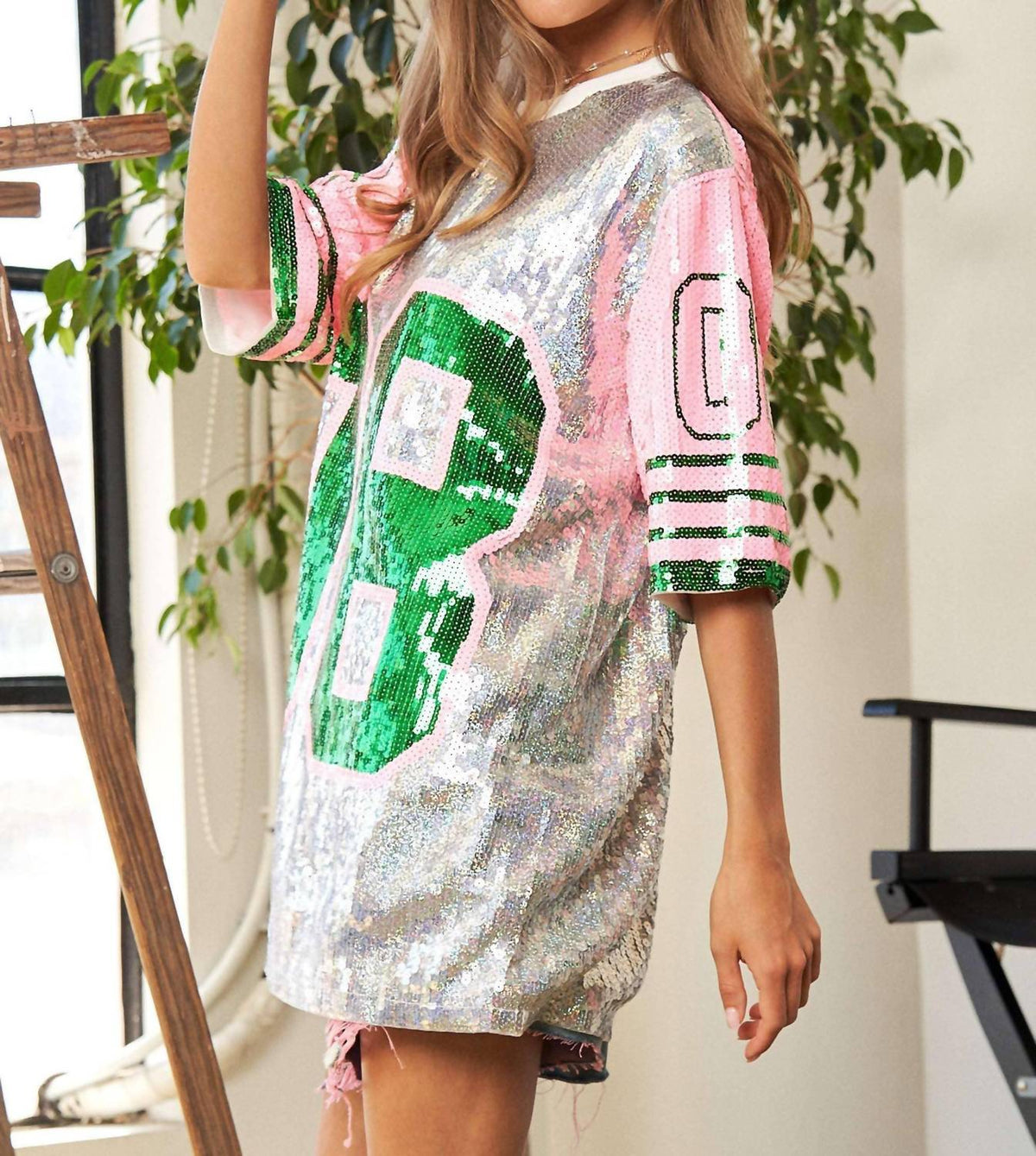Davi & Dani - Game Day Sequin Jersey Top