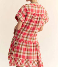Davi & Dani - Lightweight V-neck Drop Shoulder Tunic Dress