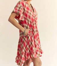 Davi & Dani - Lightweight V-neck Drop Shoulder Tunic Dress
