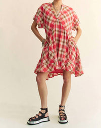 Davi & Dani - Lightweight V-neck Drop Shoulder Tunic Dress
