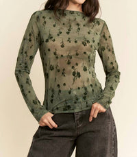 Davi & Dani - Mesh Long Sleeve Layering Top