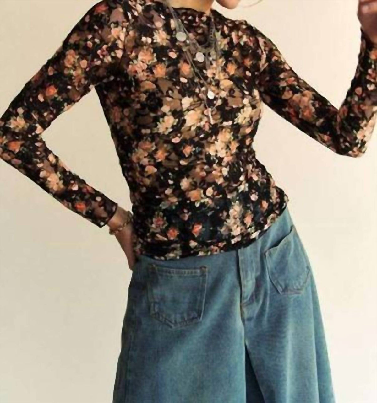 Davi & Dani - Mesh Long Sleeve Layering Top