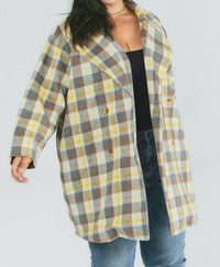 Davi & Dani - Oversized Plaid Coat