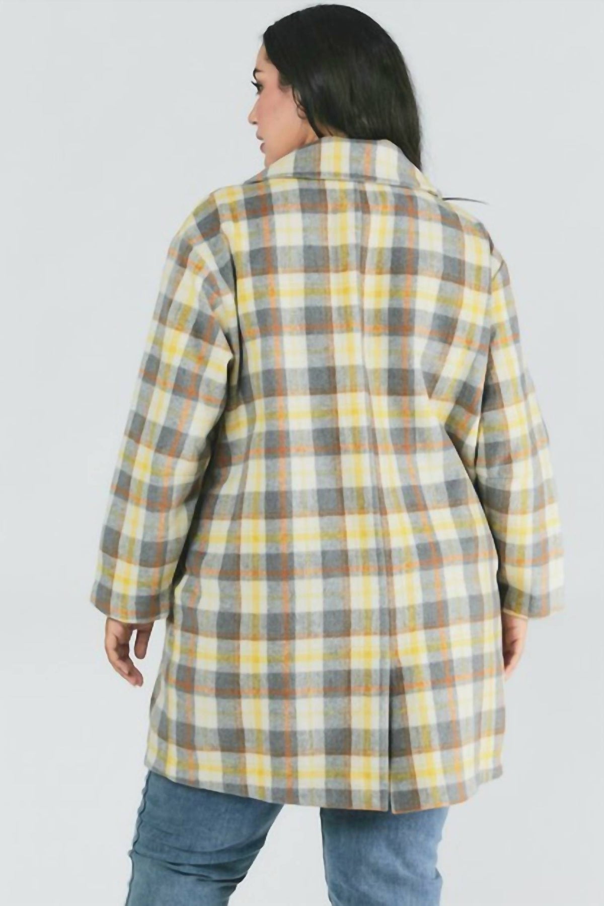 Davi & Dani - Oversized Plaid Coat