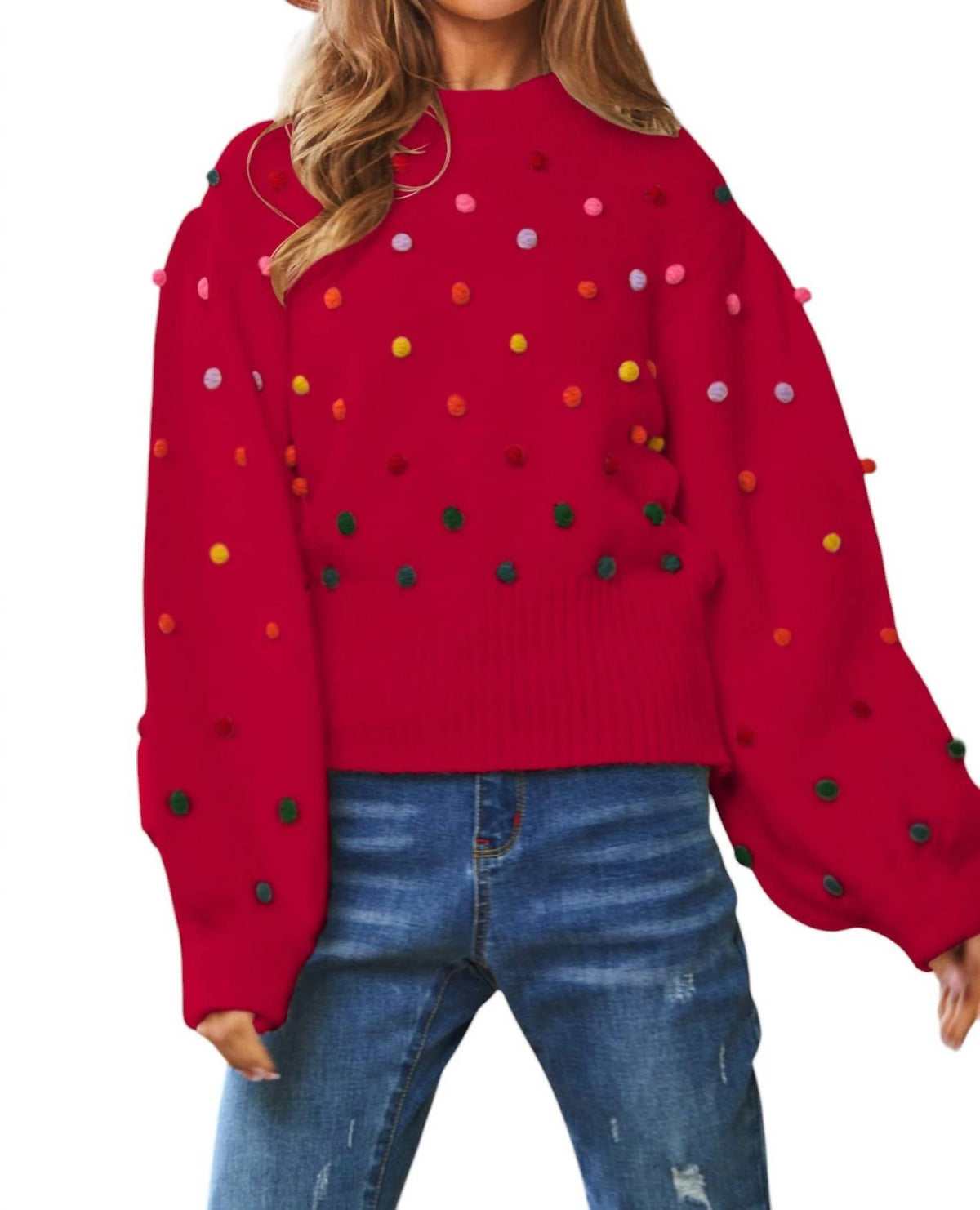 Davi & Dani - Party Isn't Over Pom Sweater