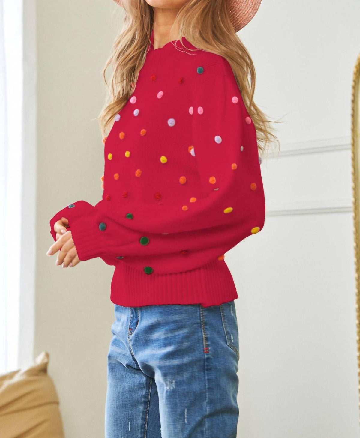 Davi & Dani - Rainbow Pom Sweater