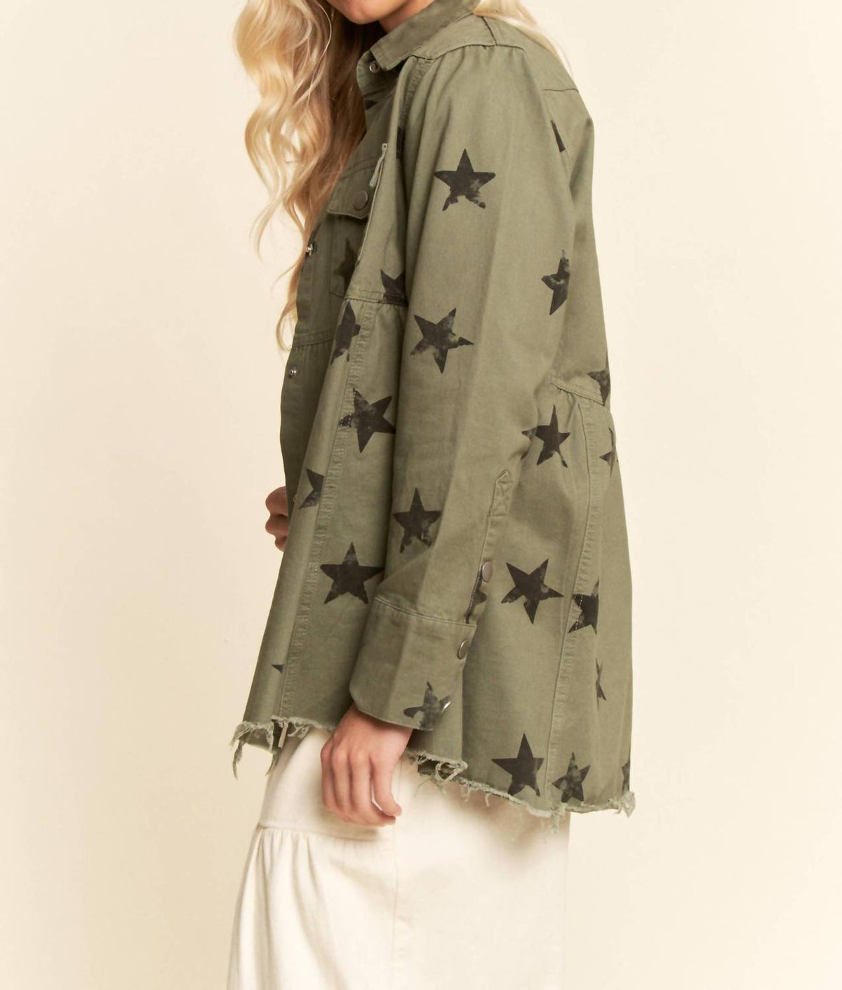 Davi & Dani - Star Printed Baby Doll Shacket