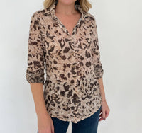 David Cline - Wanderlust Roll - up Snap Shirt - beige - button - down - shirts - clothing