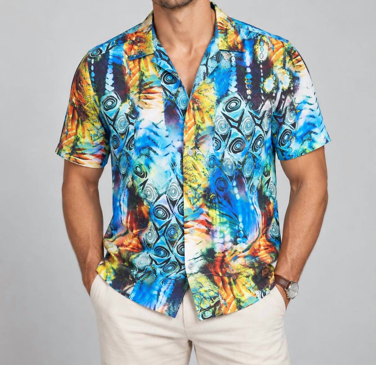 David Edwards - Men's Button Up Short Sleeve Shirt