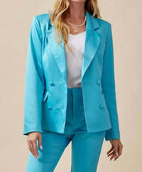 Day + Moon - Double Breasted Satin Blazer