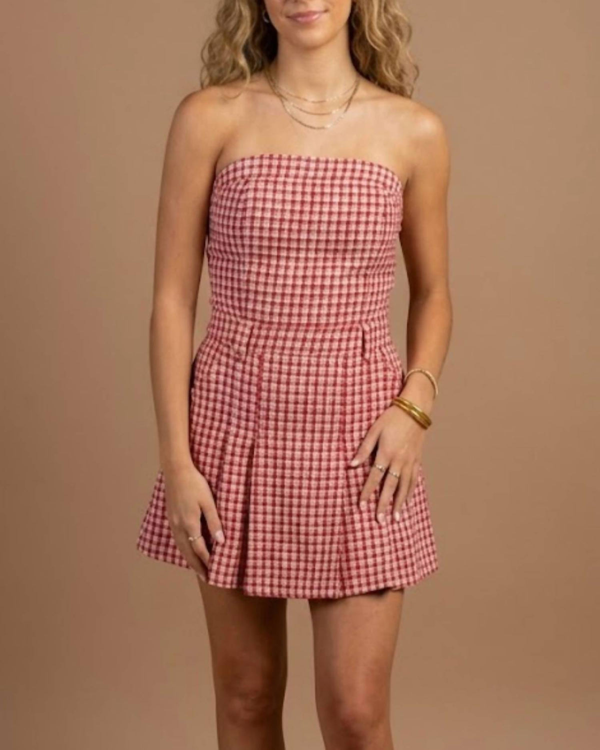 Day + Moon - Go Team Checkered Mini Romper