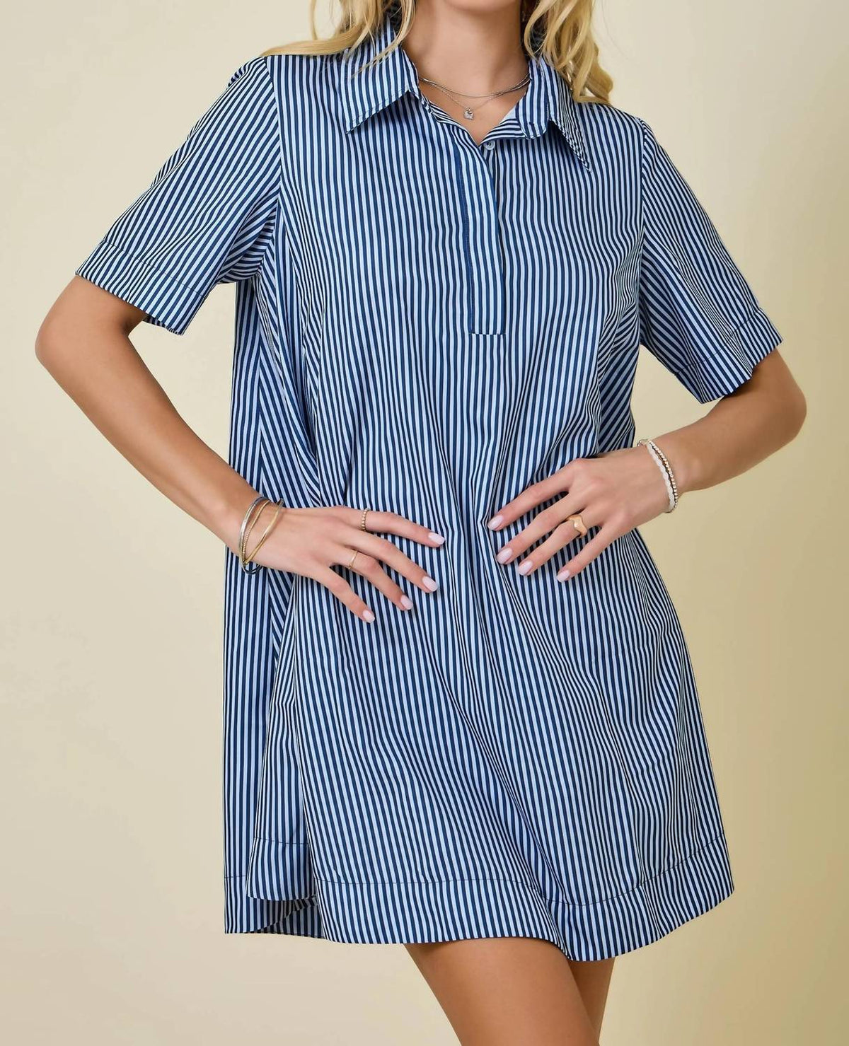 Day + Moon - Pinstripe Swing Dress