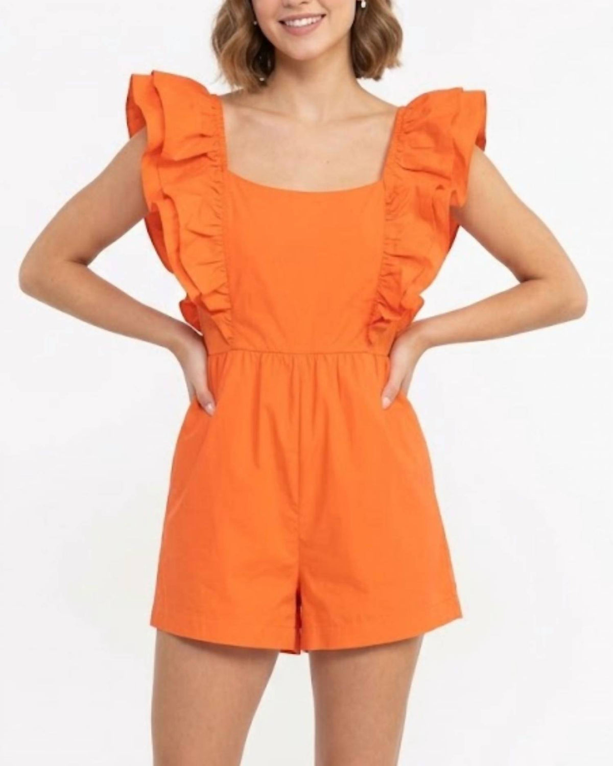 Day + Moon - Ruffled Tie Back Detail Romper