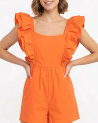 Day + Moon - Ruffled Tie Back Detail Romper