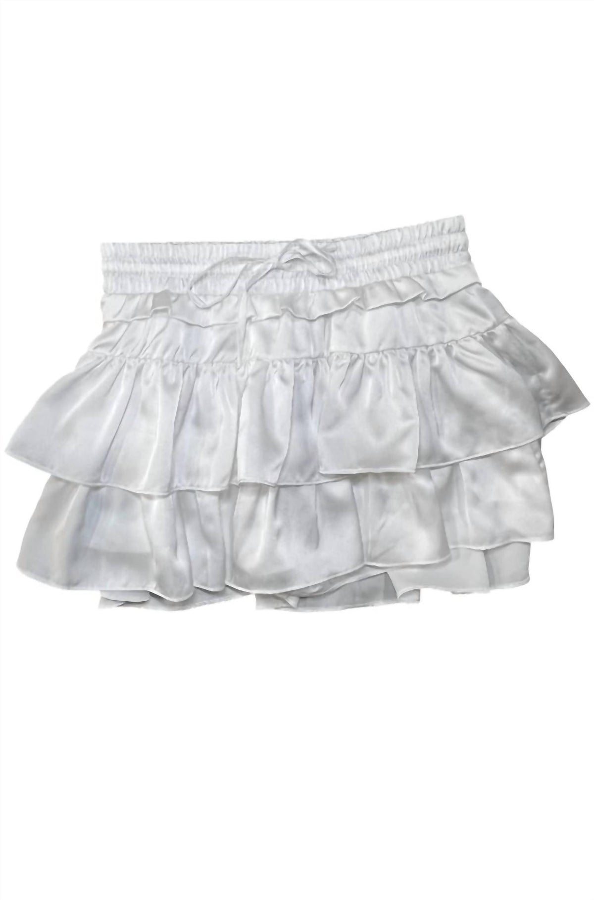 Day + Moon - Tiered satin skort with ties