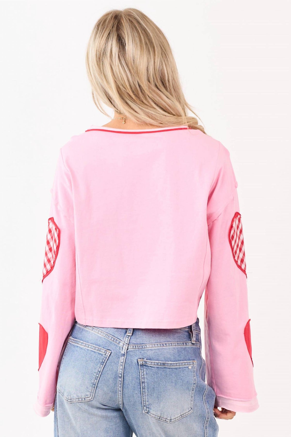 Day + Moon - Valentine Heart Patchwork Knit Top