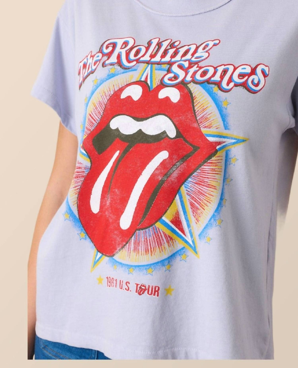Daydreamer - Rolling Stones 1981 Reverse Girlfriend Short Sleeve Top