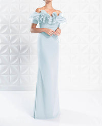 Daymor - Ruffled Off Shoulder Gown