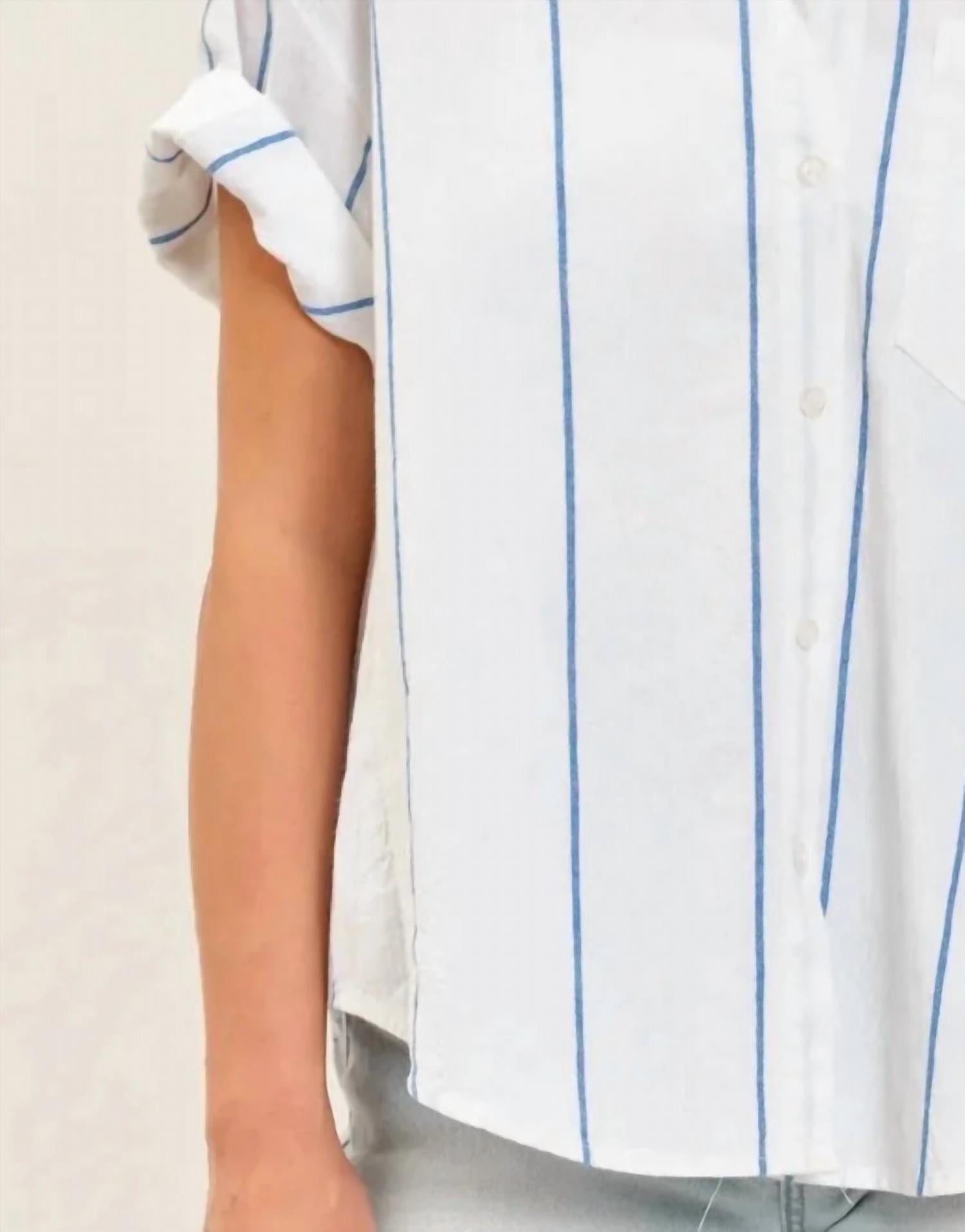 Daze - Boyfriend Button Up Short Sleeve Shirt - button - down - shirts - clothing - cotton - blend