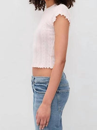 Daze - Crewneck Pointelle Tee