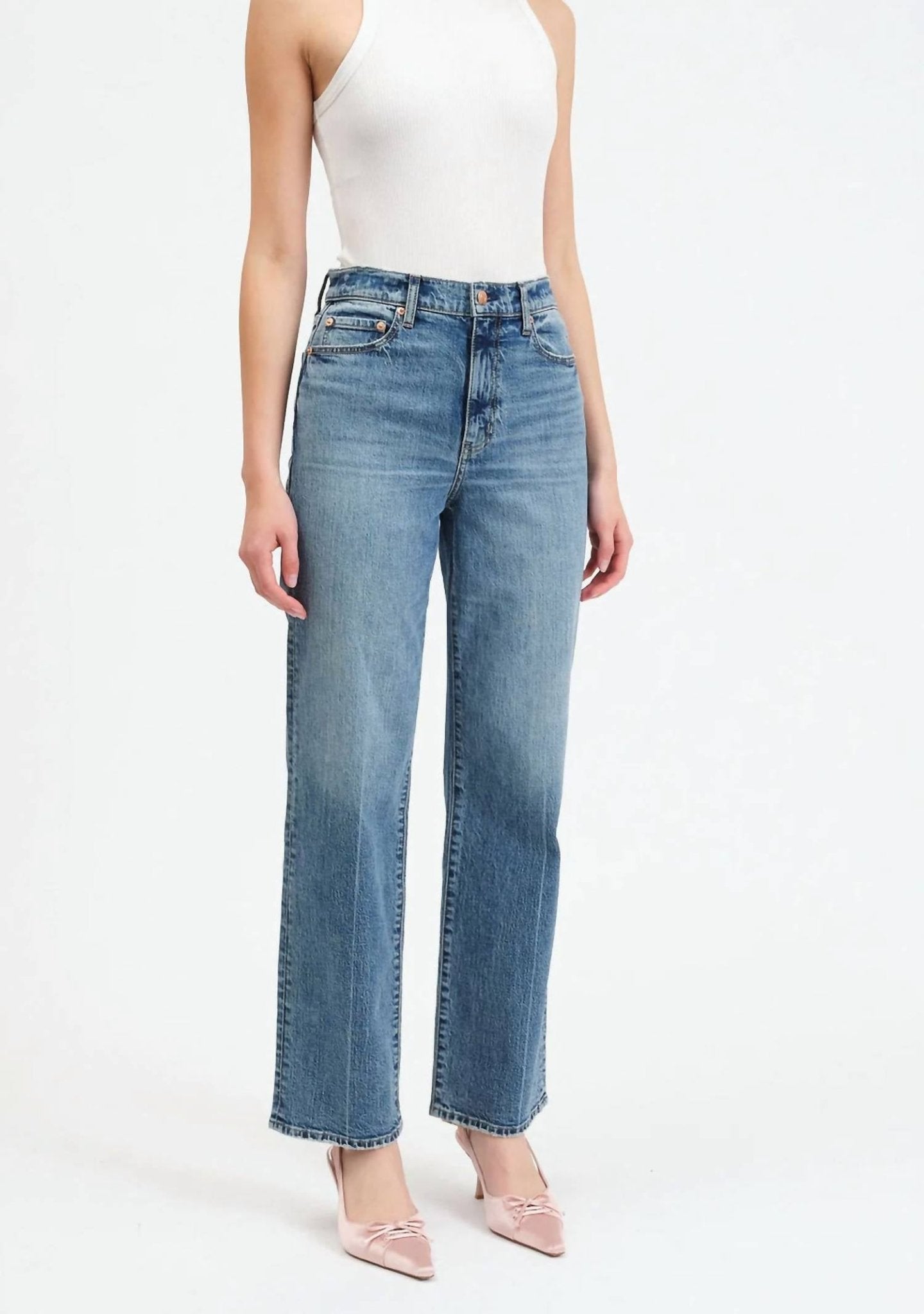Daze - Sundaze High Rise Jeans - blue - clothing - cotton - blend