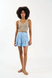 Sundays - Reed Leather Pleated Shorts