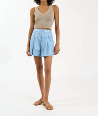 Sundays - Reed Leather Pleated Shorts
