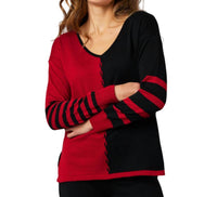 Angel Apparel - V-Neck Cable Sleeve Sweater