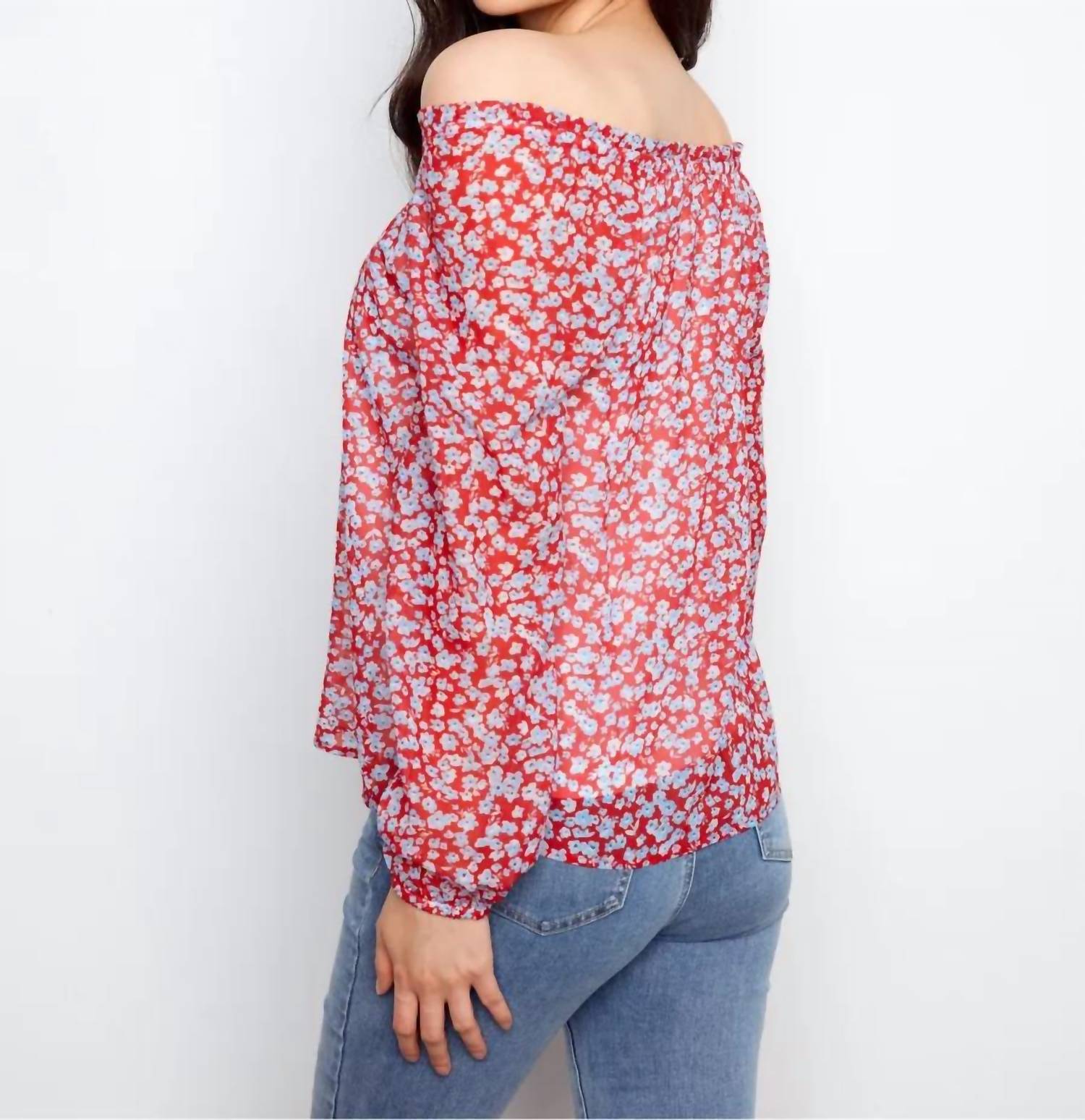Charlie B - Printed Off Shoulder Blouse