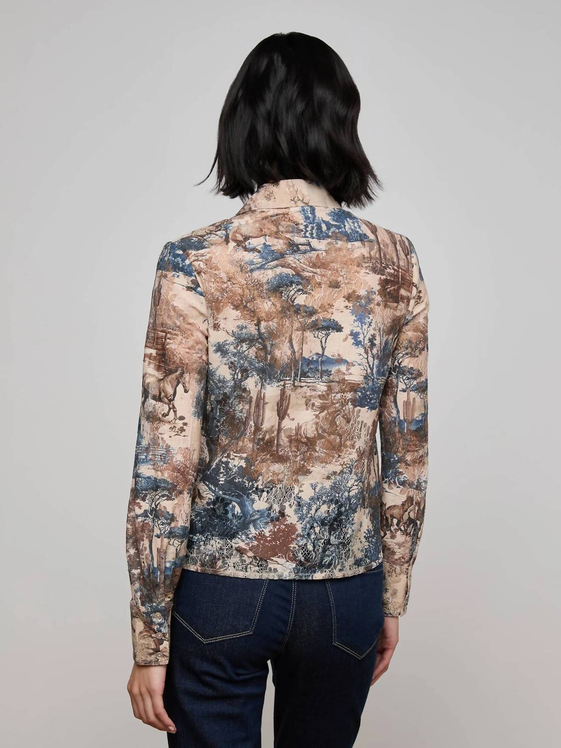 L'Agence - Maia Lace Button Down Shirt
