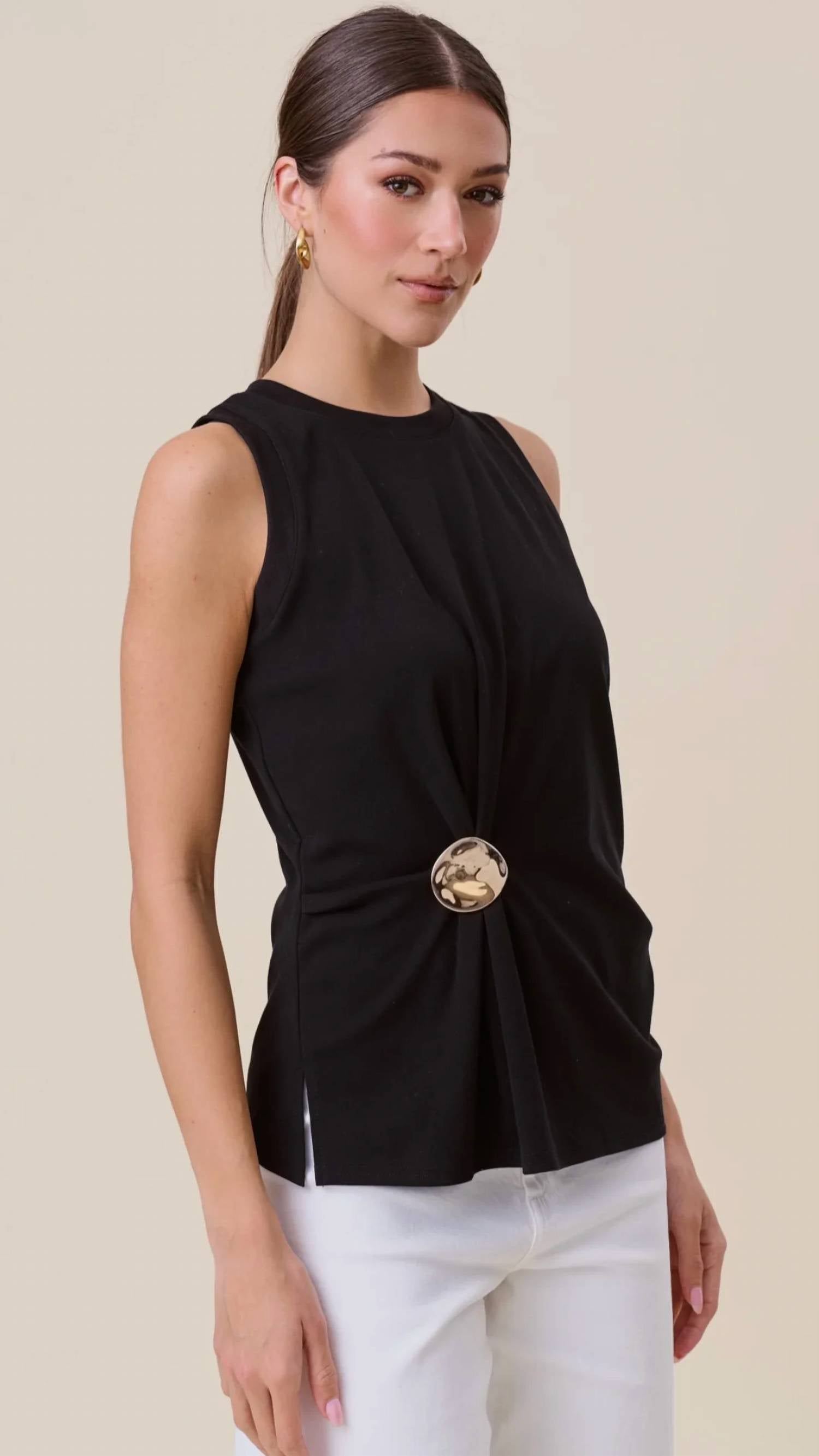 Able - Gathered Brooch Top