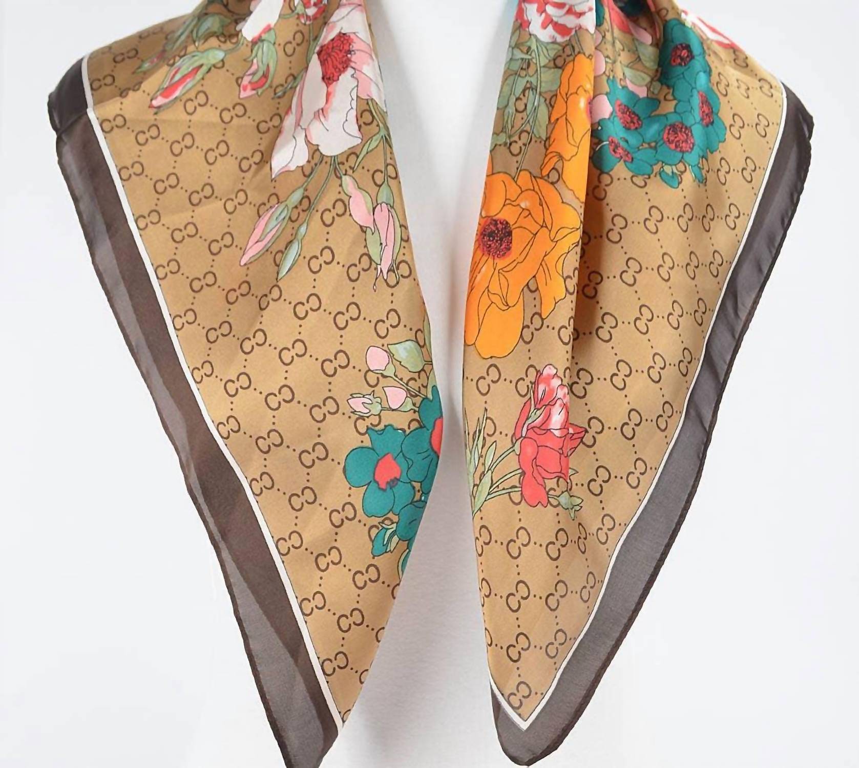 3Am By H&D Accessories - Women's Multi Print Silk Bandana Scarf