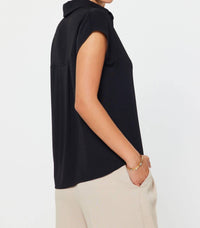 Current Air - Cap Sleeve Button Down Top