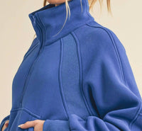 Aemi + Co - Dove Funnel Neck Half Zip Pullover