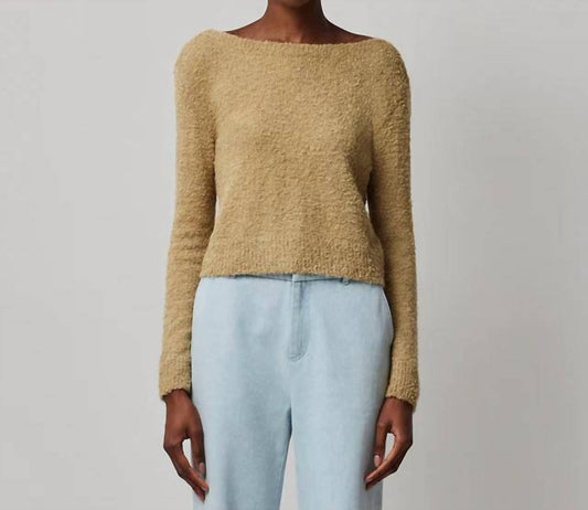 Atm - Wool Blend Boucle Long Sleeve Low Back Sweater