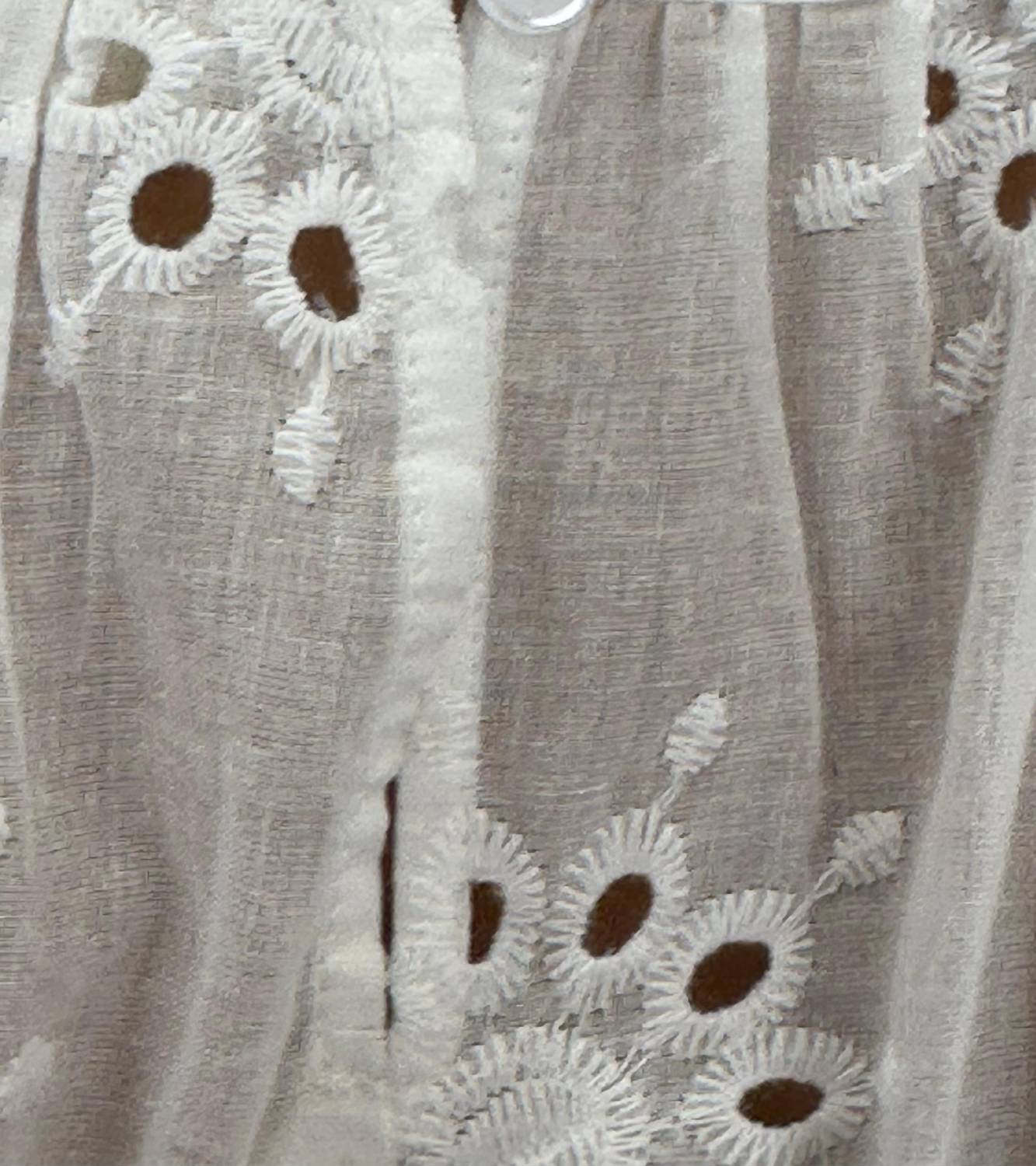 By Together Eyelet Round Neck Short Sleeve Top in white - women's blouse - view 4