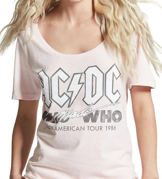 Recycled Karma - AC/DC WHO MADE WHO TOUR SCOOP NECK TEE