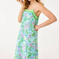Lilly Pulitzer Amalfi Silk Maxi Dress in salt pond blue - women's dress - alternate view