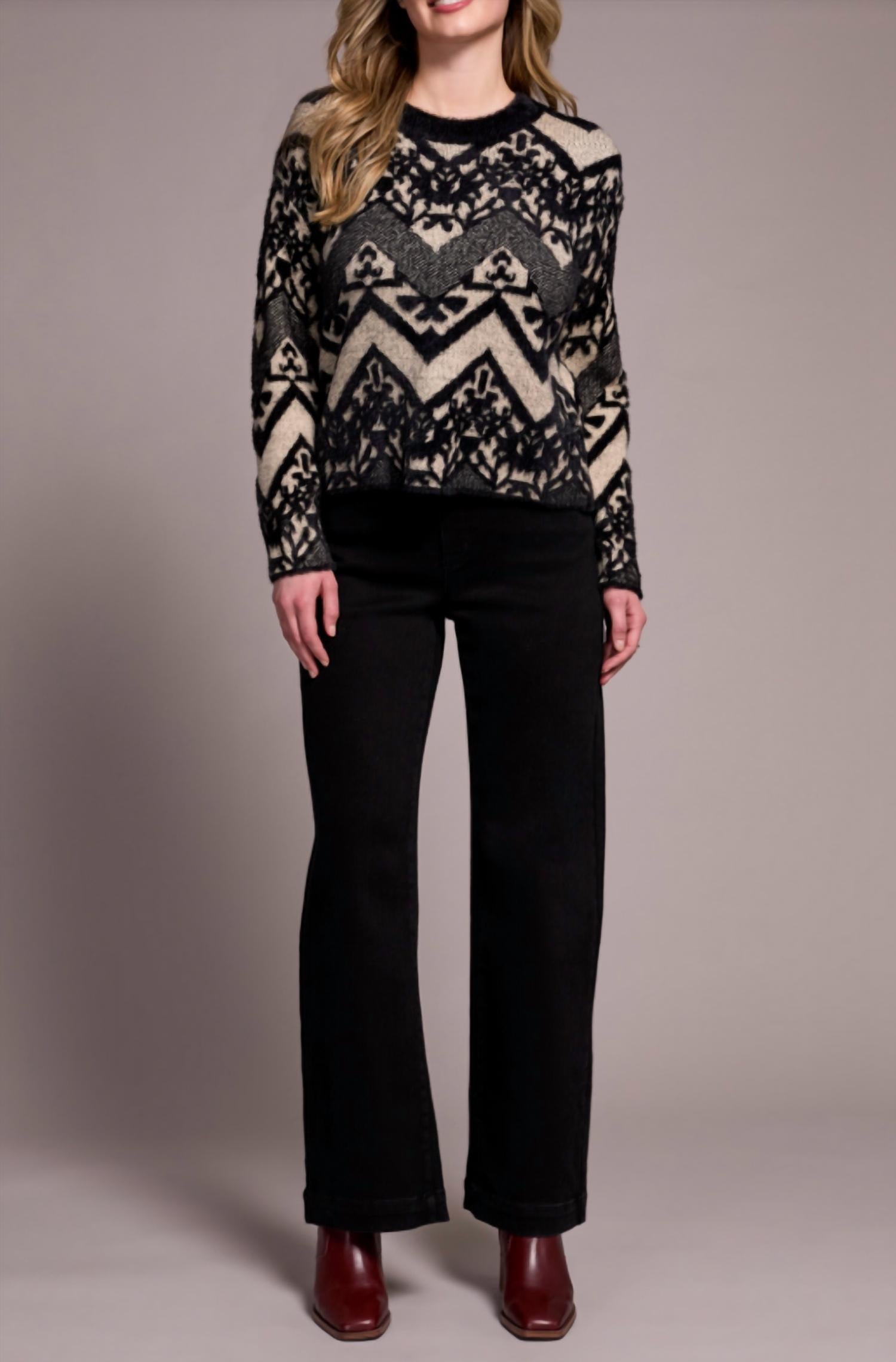 Tribal - Geo Deco Crew Neck Sweater