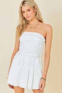 Day + Moon - Strapless Denim Mini Dress