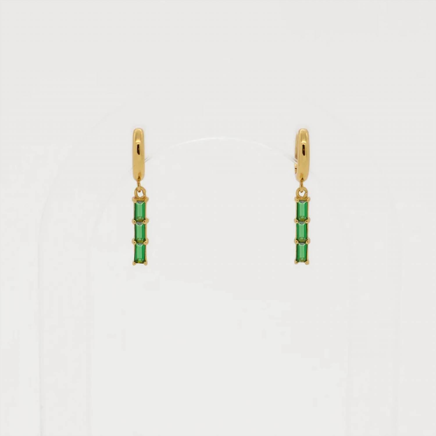 Au79 - Women's St Moritz Drop Stone Huggie Earrings