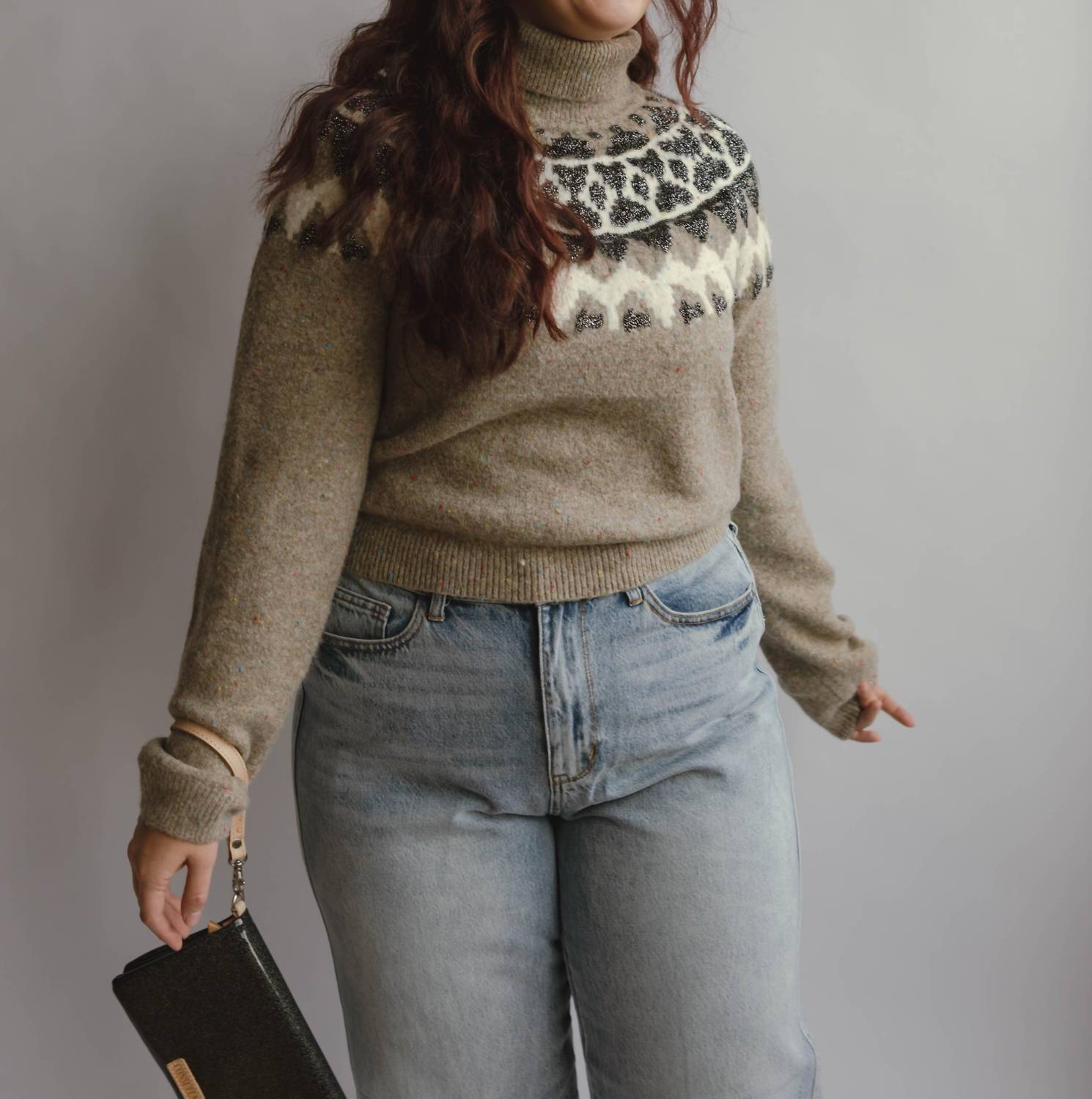 SKIES ARE BLUE Eve Turtleneck Sweater in brown multi color - women's sweater - view 5