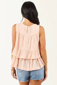 Heyson - Sienna Round Neck Tiered Ruffle Tank Top