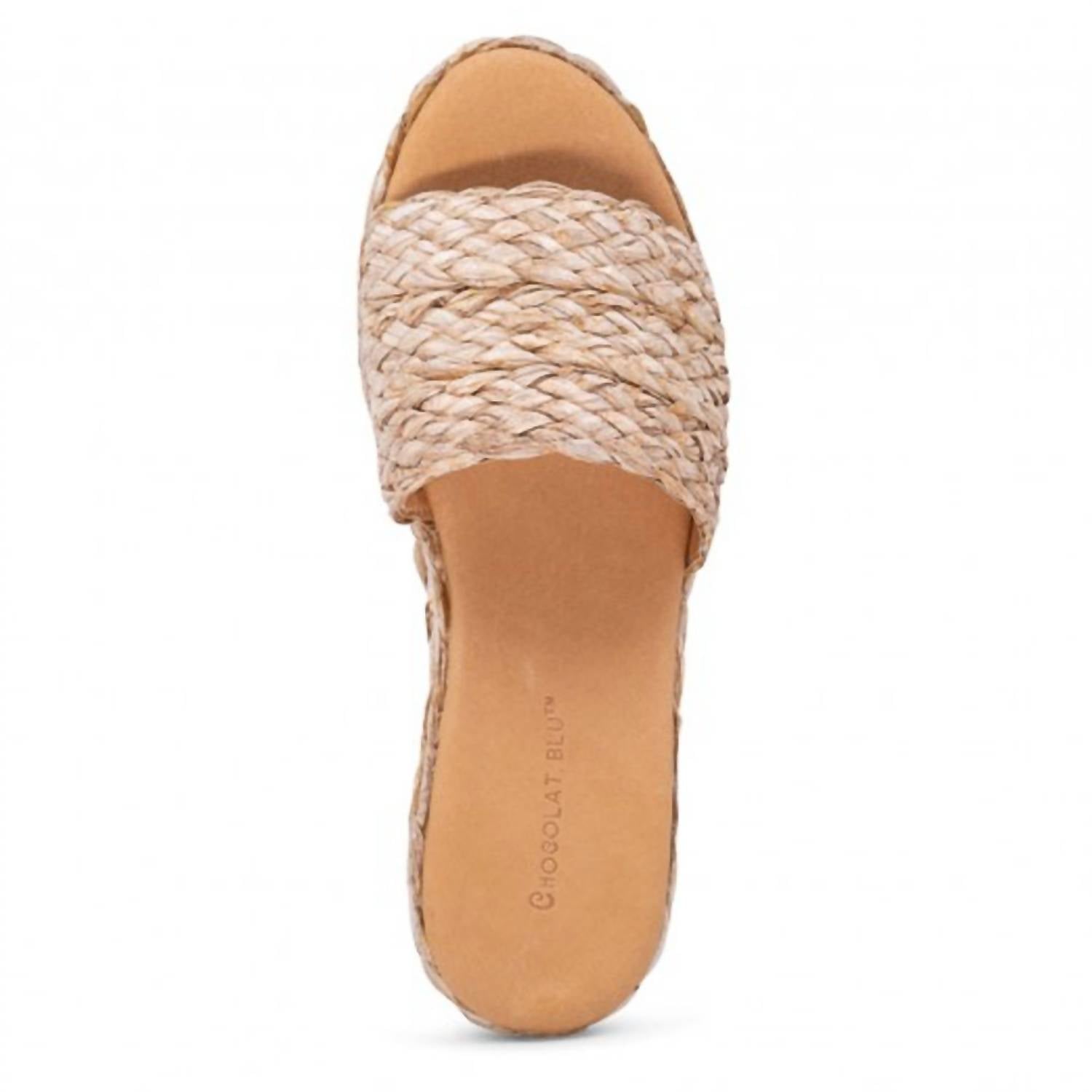 CHOCOLAT BLU Women's Yunis Sandals in raffia - women's shoe - detail view