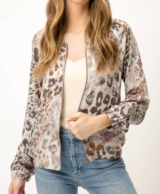 Mystree - Leopard Bomber Jacket