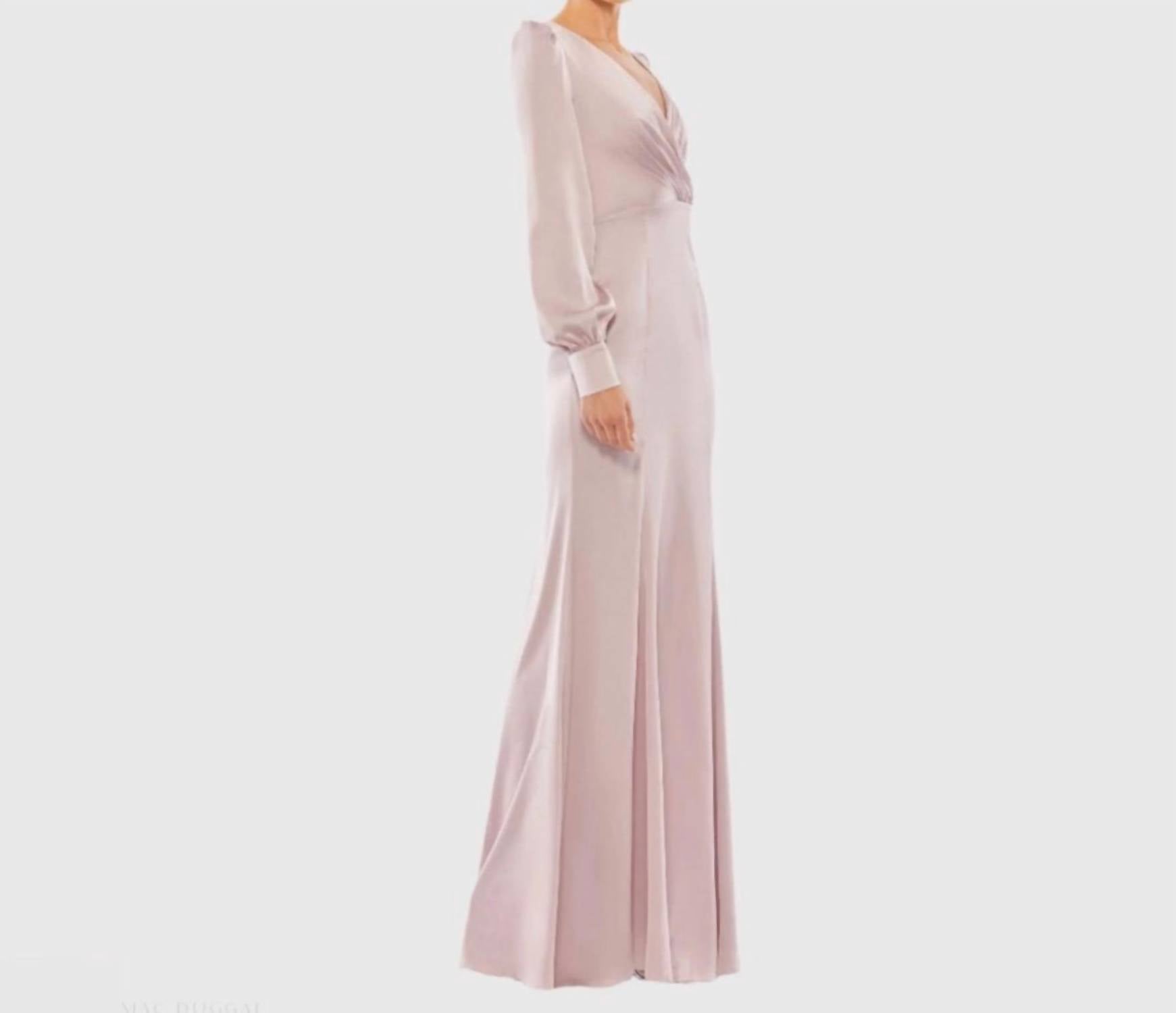 Mac Duggal - Ruched Bishop Sleeve Gown
