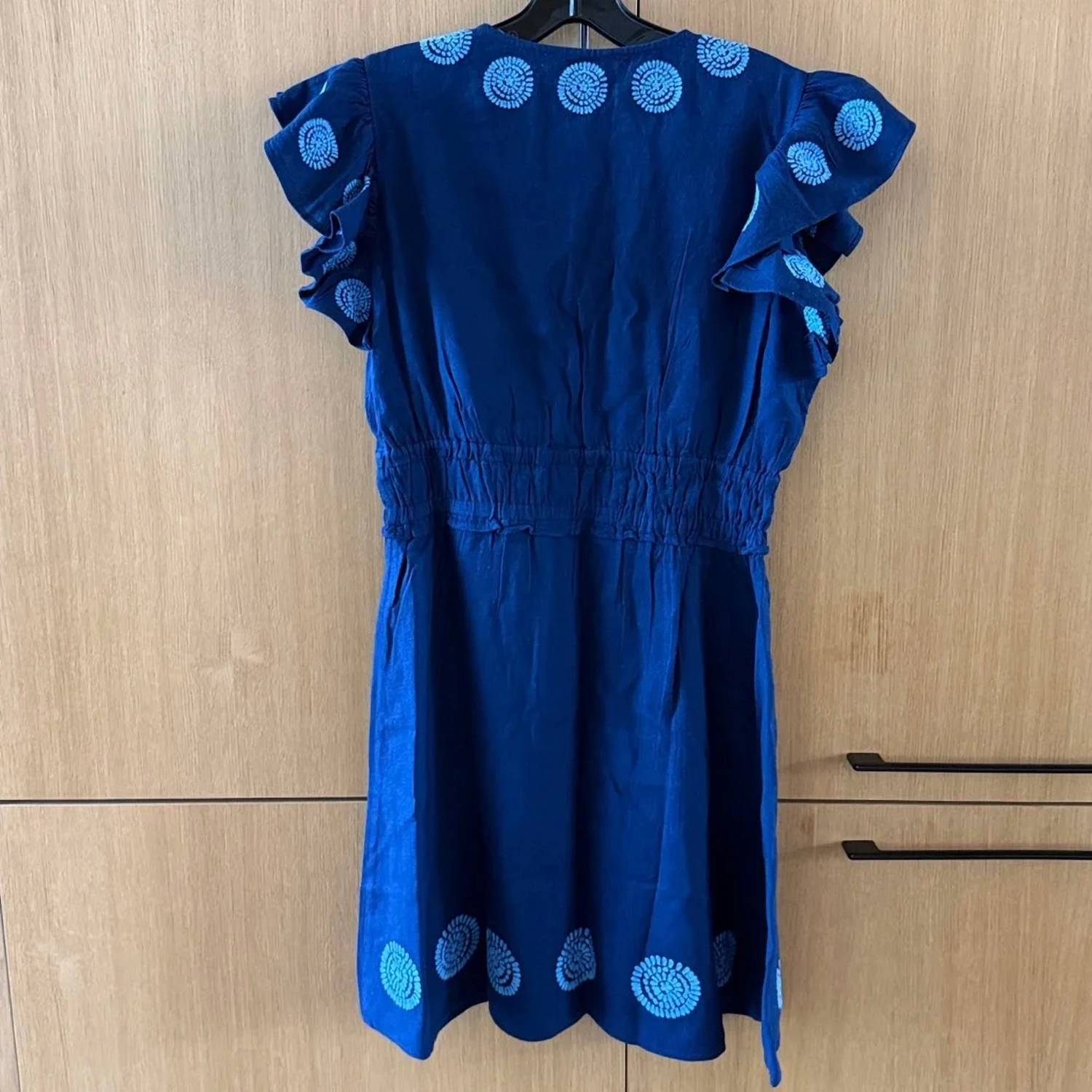 Sail To Sable - V-neck Flutter Sleeve Mini Dress