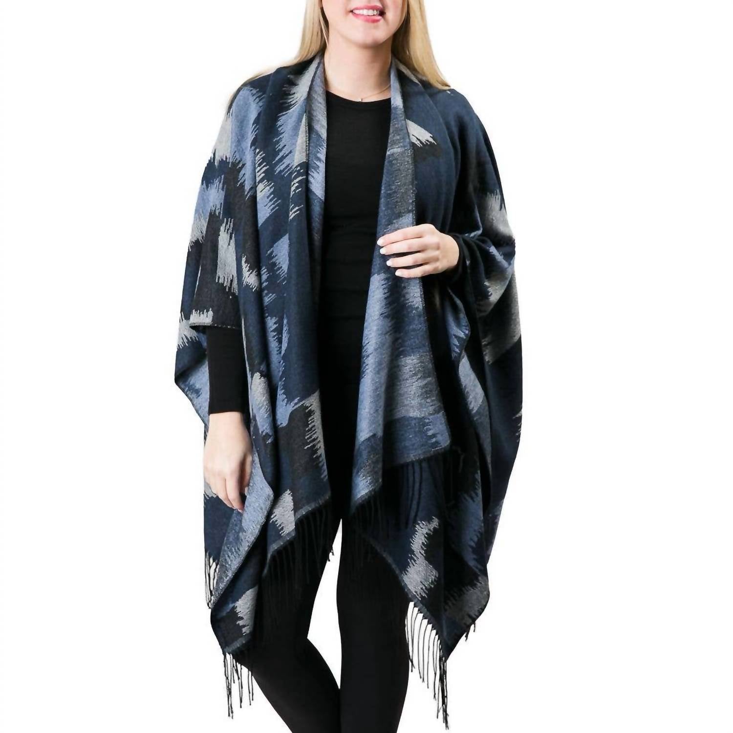 Top It Off - Southwest Print Fringe Wrap Shawl