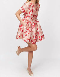 Before You - Floral Jacquard Mini Dress