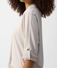 Joseph Ribkoff - Mesh Insert Three-quarter Sleeve Top